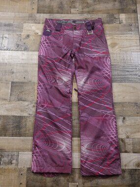 Oakley Snowboard Pants Women’s Medium Purple Pink Print Ski Snow Regular Fit
